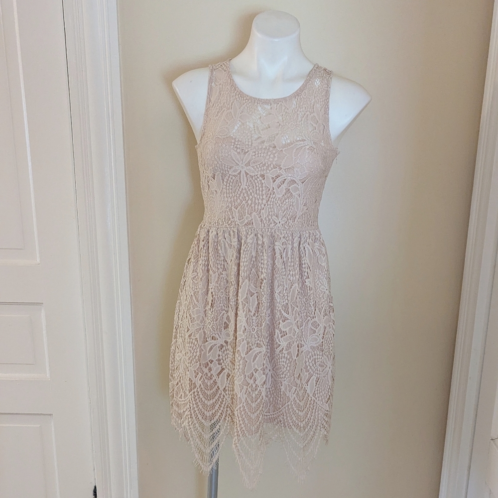 Love Fire pale pink lace dress size S